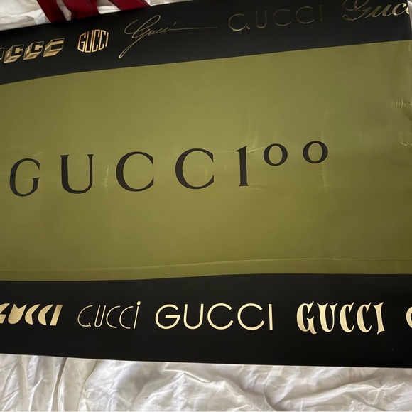 Authentic GUCCI Shopping Gift Bag Brand Empty Retail Bag Large Green Logo Tote - Picture 1 of 3